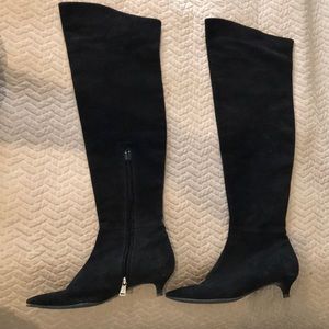 Ralph Lauren black suede knee boots size: 9.5